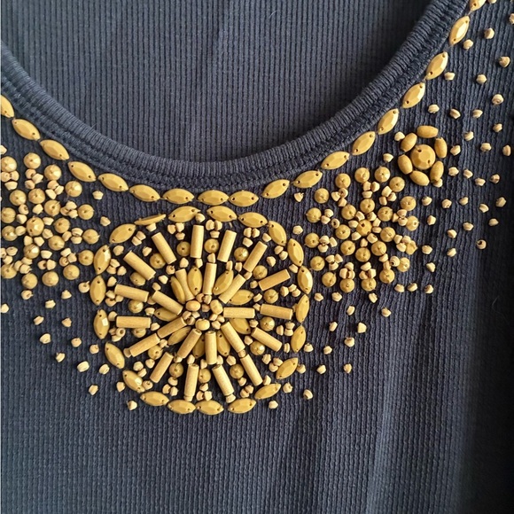 Tommy Bahama Navy Tank Top with Beaded Accents XS - Picture 6 of 10